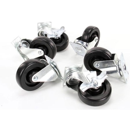 American Range 4 Swivel 3/W Brake Castr Set Of 6 A35103